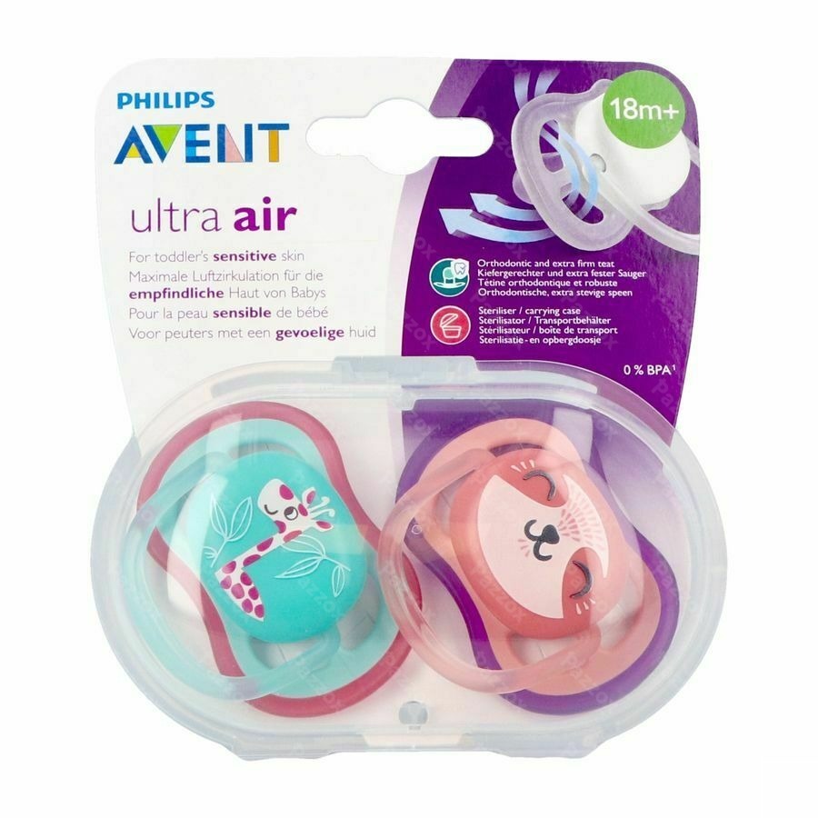 Philips Avent Sucette +18m Air Girl Giraffe Chat