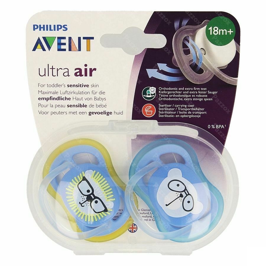 Philips Avent Sucette +18m Air Boy Lion Ours