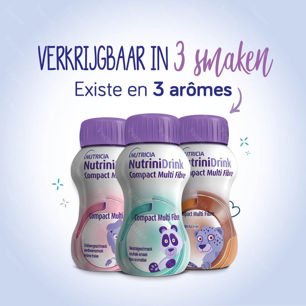 NutriniDrink Compact Multi Fibre Goût Neutre Bouteilles 4x125ml