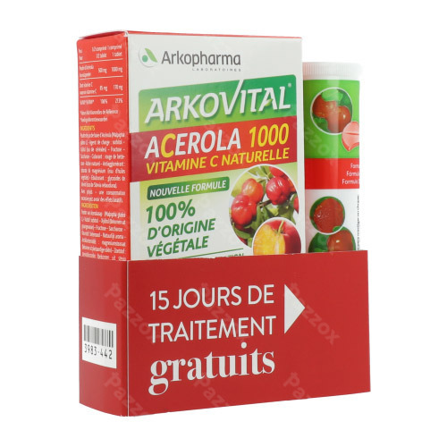 Arkovital Acerola 1000 30 comprimes + 15 comprimes Gratuit