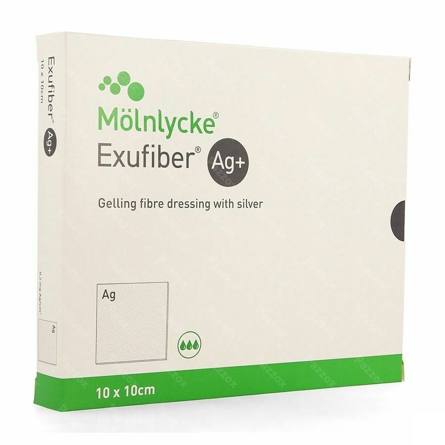 Exufiber Ag Gel.fibre Dressing Ster 10 X 10cm 10
