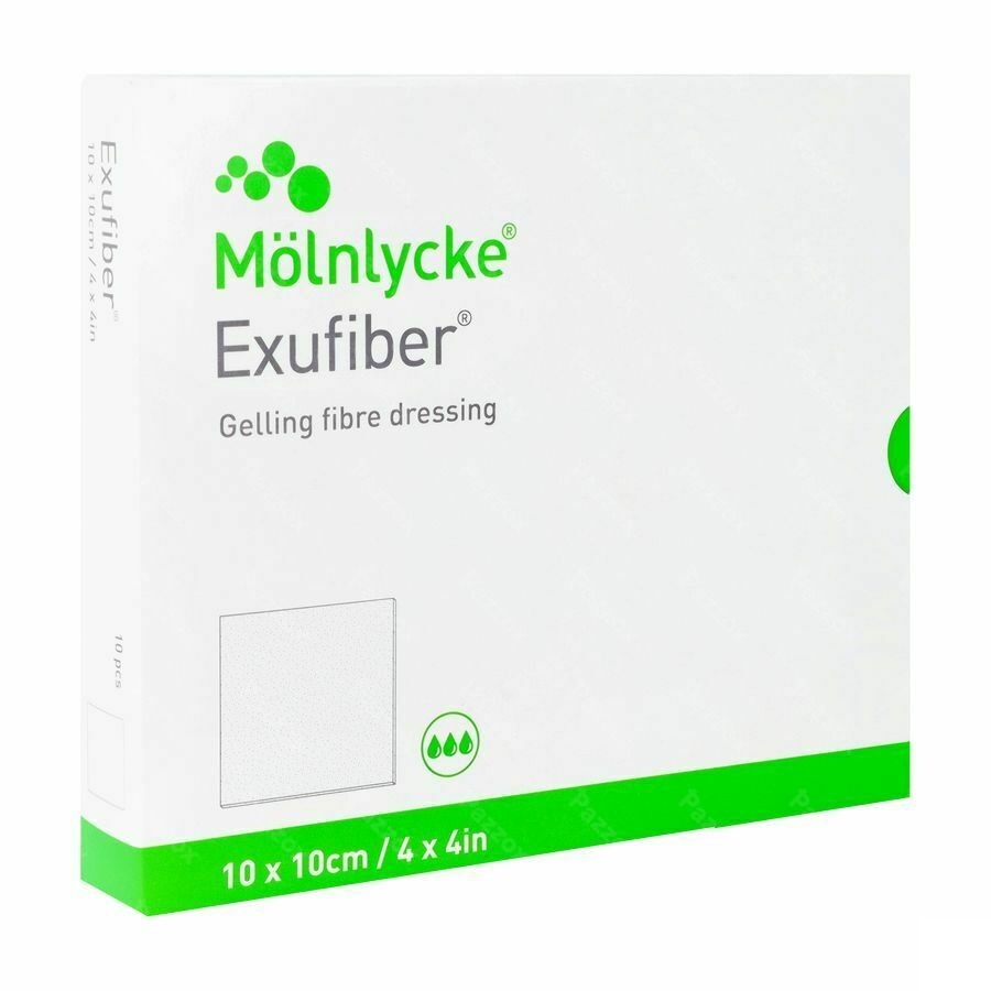 Exufiber Ag Gel.fibre Dressing Ster 10 X 10cm 10