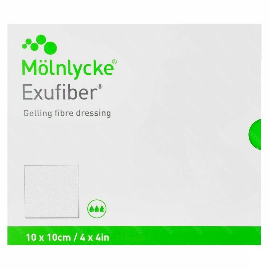 Exufiber Ag Gel.fibre Dressing Ster 10 X 10cm 10