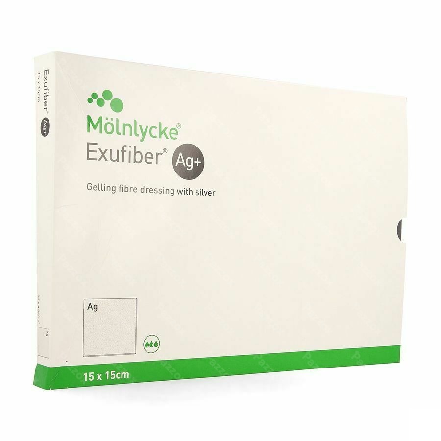 Exufiber Ag Gel.fibre Dressing Ster 15 X 15cm 10