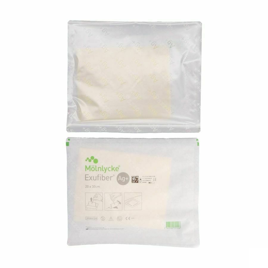 Exufiber Ag Gel.fibre Dressing Ster 20 X 30cm 5
