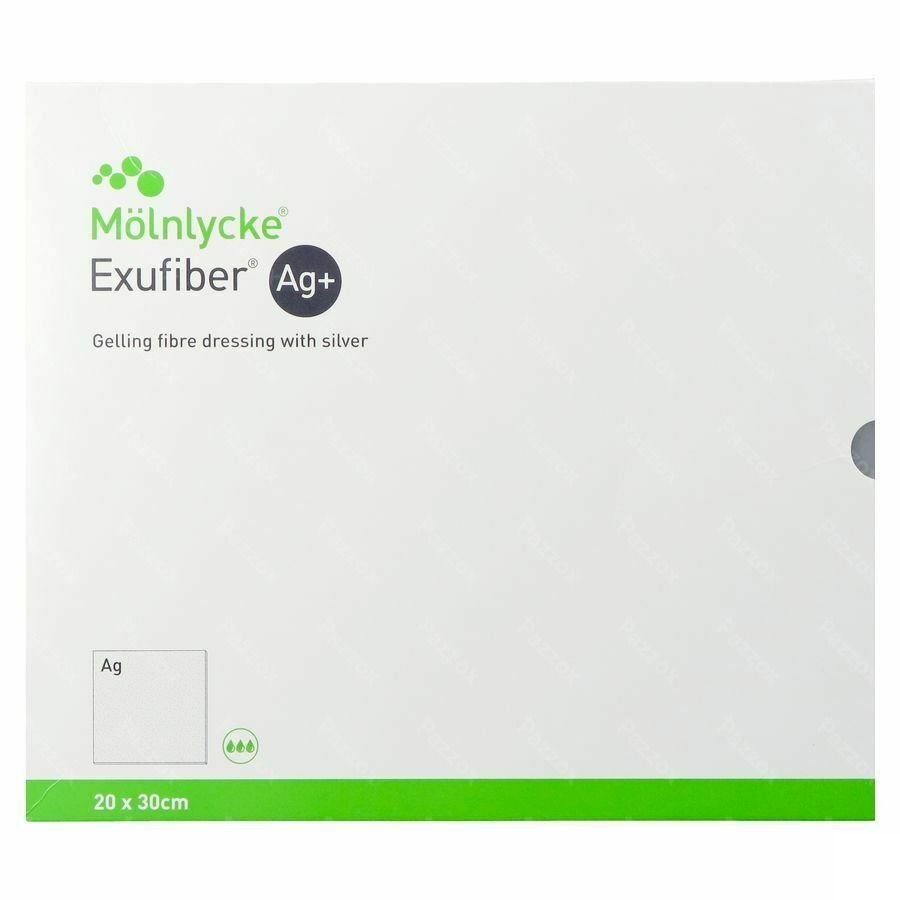 Exufiber Ag Gel.fibre Dressing Ster 20 X 30cm 5