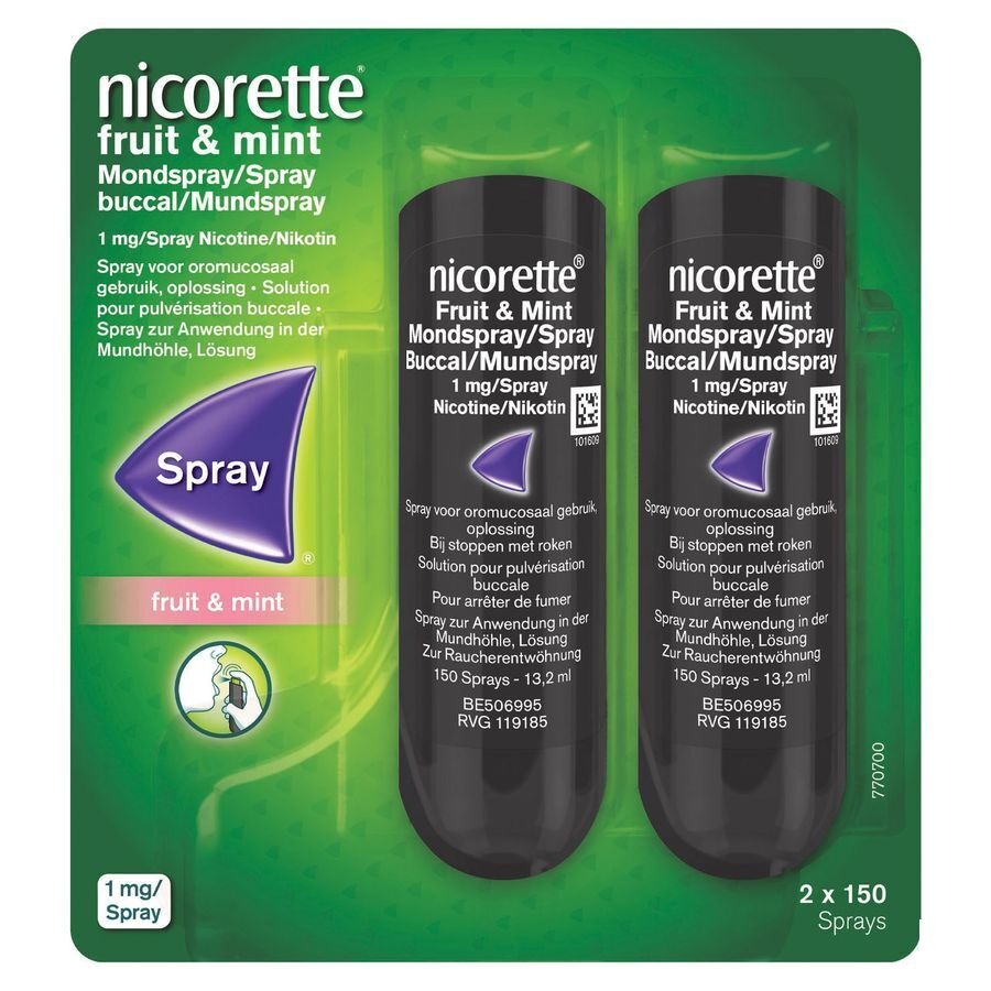 Nicorette Fruit & Mint 1mg Spray Buccal 2 x 150 sprays