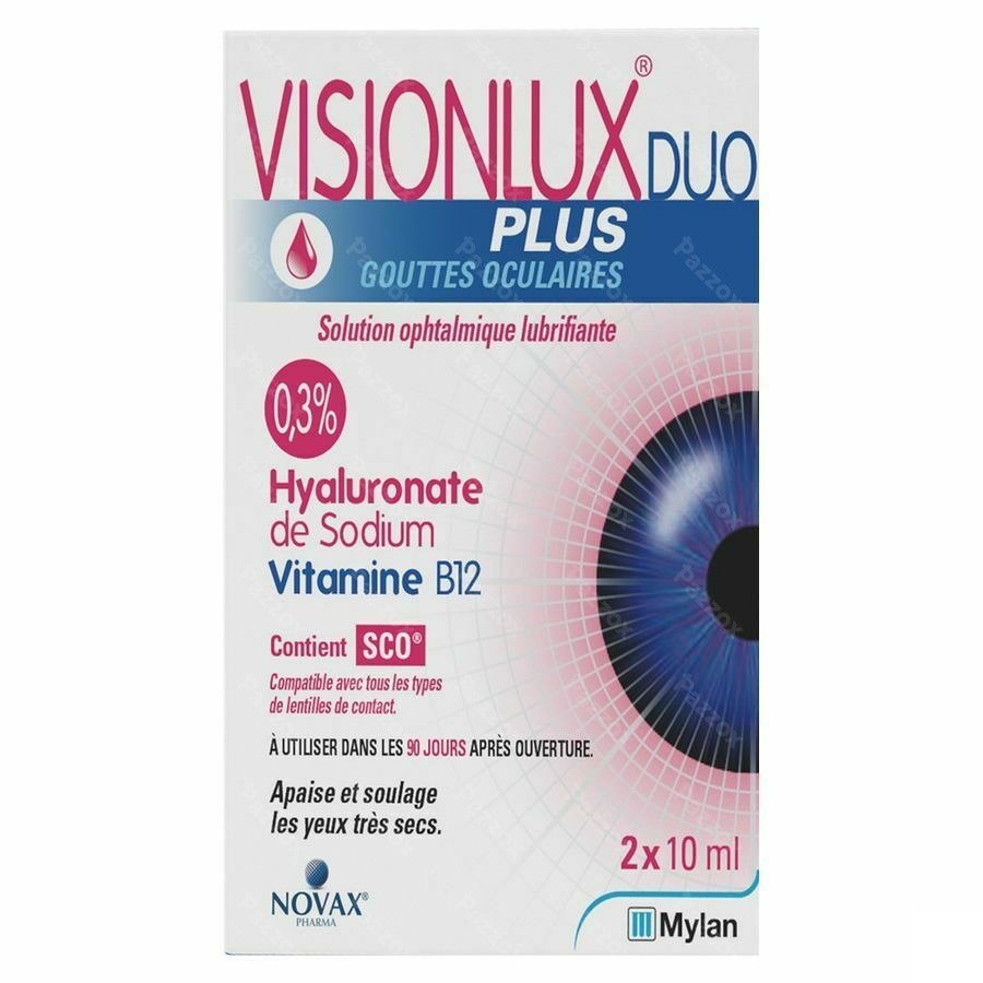 Visionlux Plus Gouttes Yeux Duo Fl 2 X 10ml