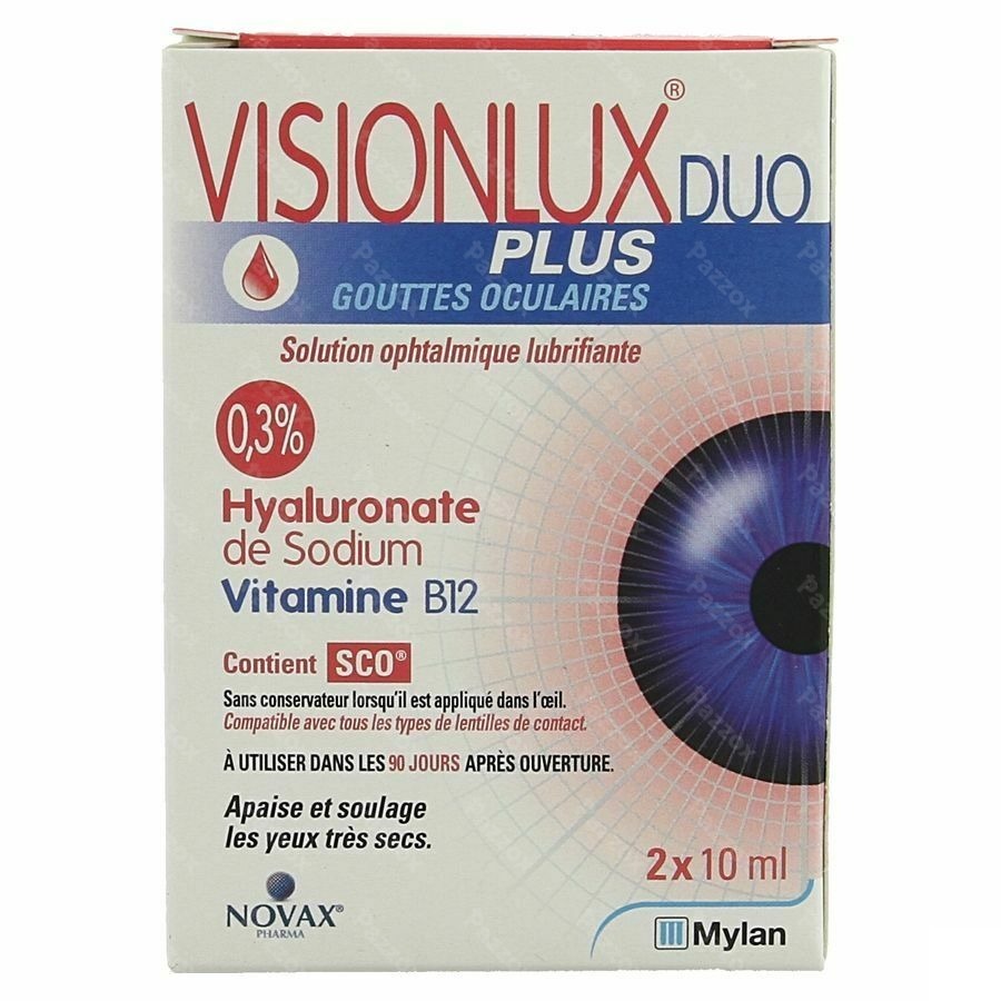 Visionlux Plus Gouttes Yeux Duo Fl 2 X 10ml
