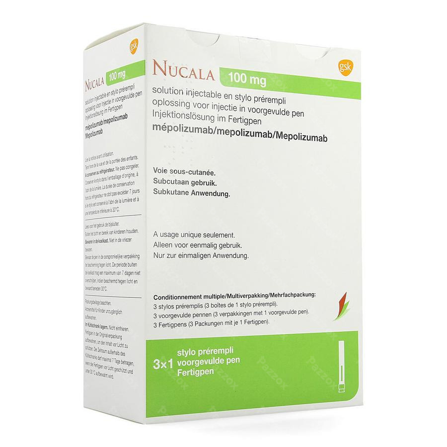 Nucala 100mg Sol Inj Stylo Prerempli 3 X 1ml