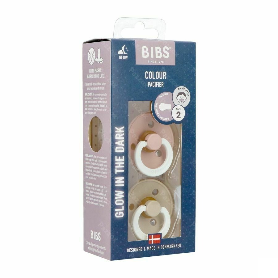 Bibs 2 Tetine Duo Glow In Dark Vanilla/blush