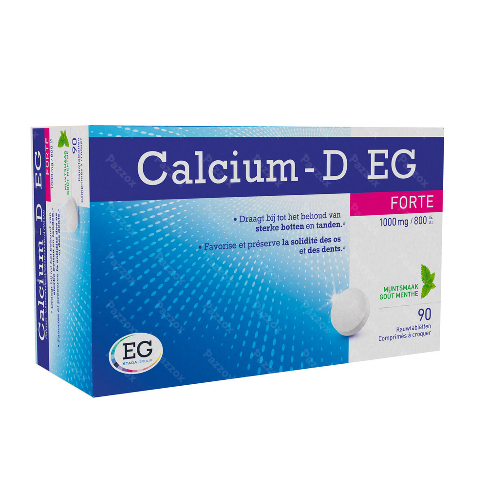 Calcium D EG Forte 1000Mg/800Iu Menthe Compcroq 90