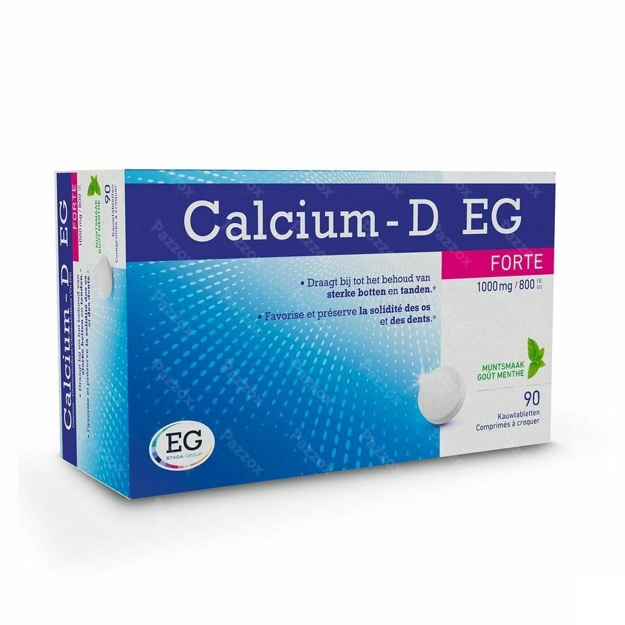 Calcium D EG Forte 1000Mg/800Iu Menthe Compcroq 90