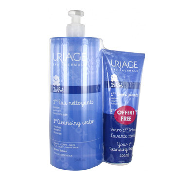 Uriage Thermale Bebe 1ere Eau Nettoyante 1l + Gratuit Crème Lavante 200ml