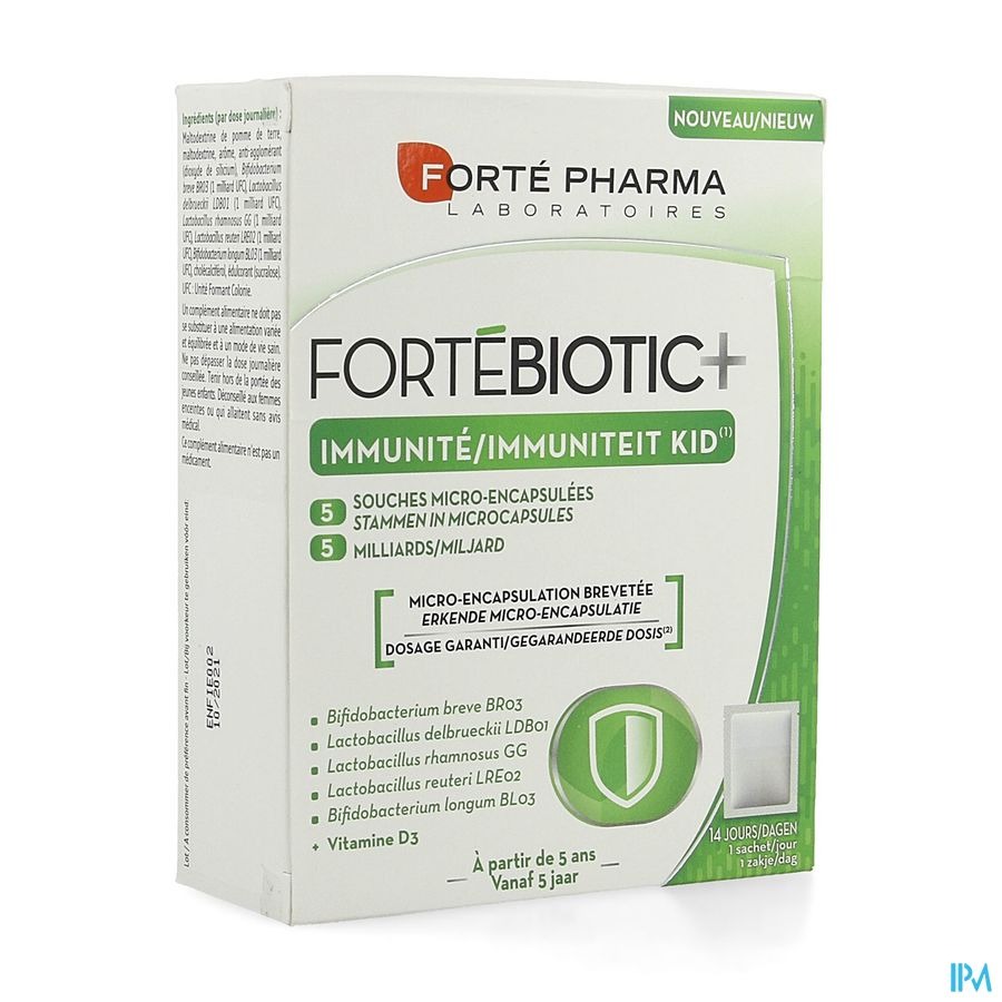 Fortebiotic+ Immunite Kid Vanille Sach 14