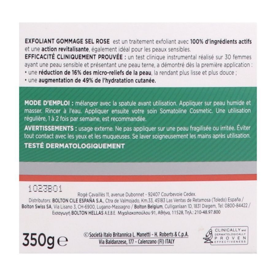 Somatoline Cosm. Gommage Exfoliant Sel Rose 350g