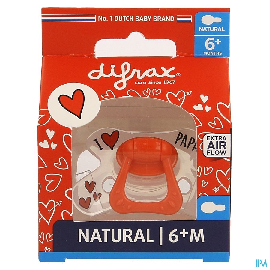 Difrax Sucette Natural 6m+ I Love