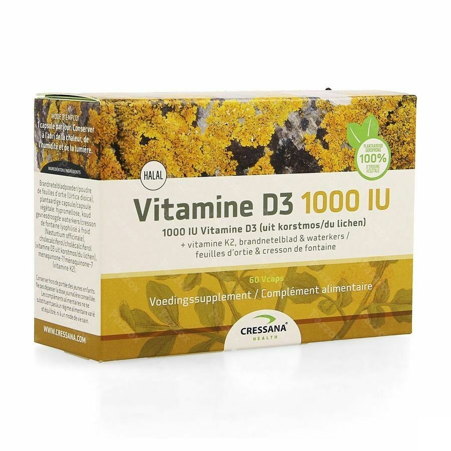 Vitamine D3 1000iu + K2 Vegetal Caps 60