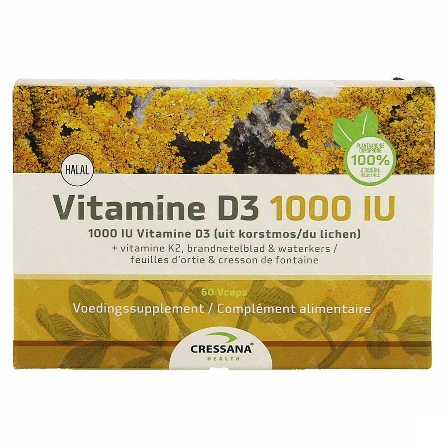 Vitamine D3 1000iu + K2 Vegetal Caps 60