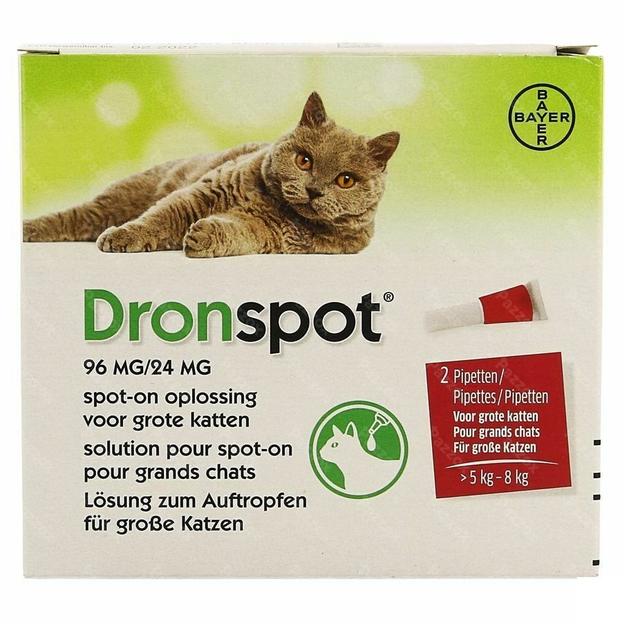 Dronspot 96mg/24mg Spot-on Chat Grand >5-8kg Pip 2