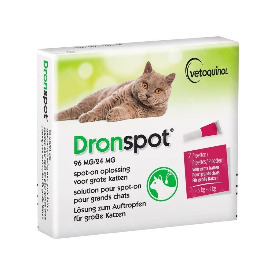 Dronspot 96mg/24mg Spot-on Chat Grand >5-8kg Pip 2