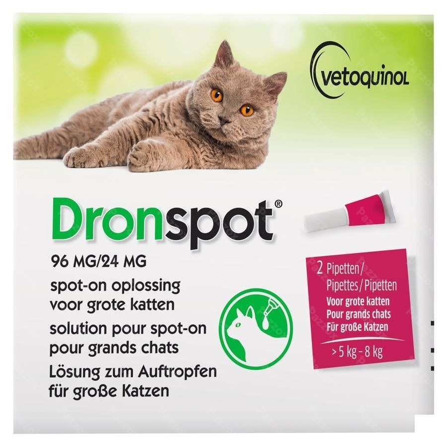 Dronspot 96mg/24mg Spot-on Chat Grand >5-8kg Pip 2