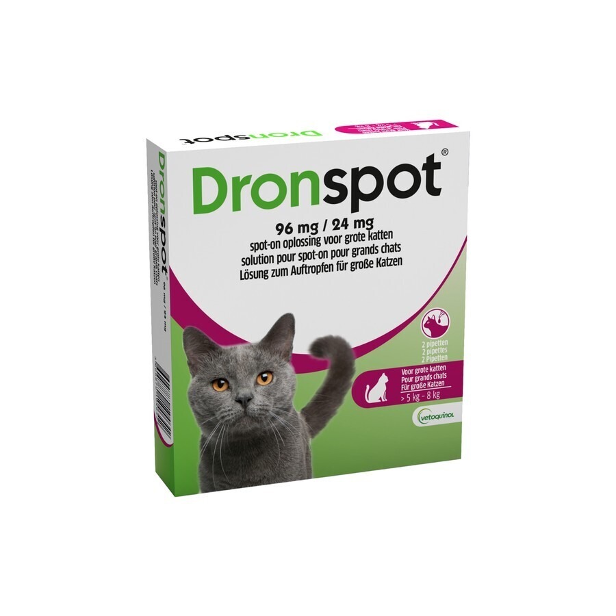 Dronspot 96mg/24mg Spot-on Chat Grand >5-8kg Pip 2