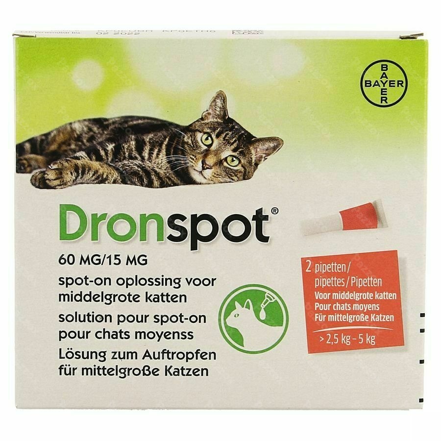 Dronspot 60mg/15mg Spot-on Chat Moyen>2,5-5kg Pip2