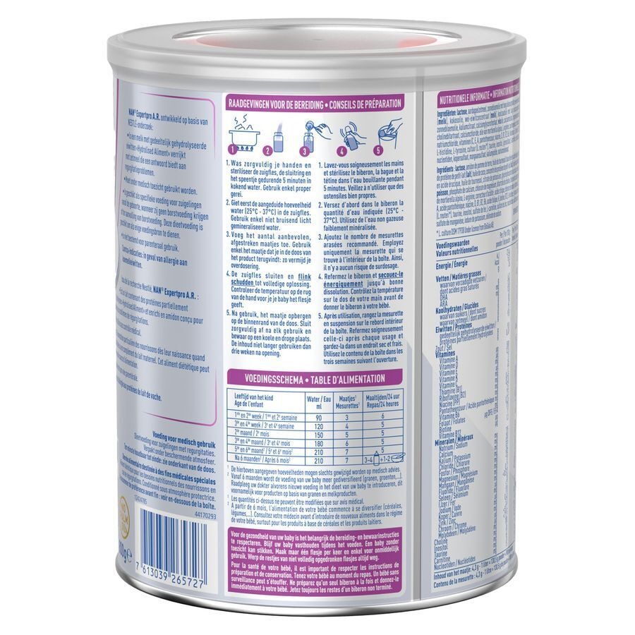 Nestlé Nan ExpertPro A.R. Lait Anti Régurgitations pour Nourrissons Bébé 0-12 Mois 800g