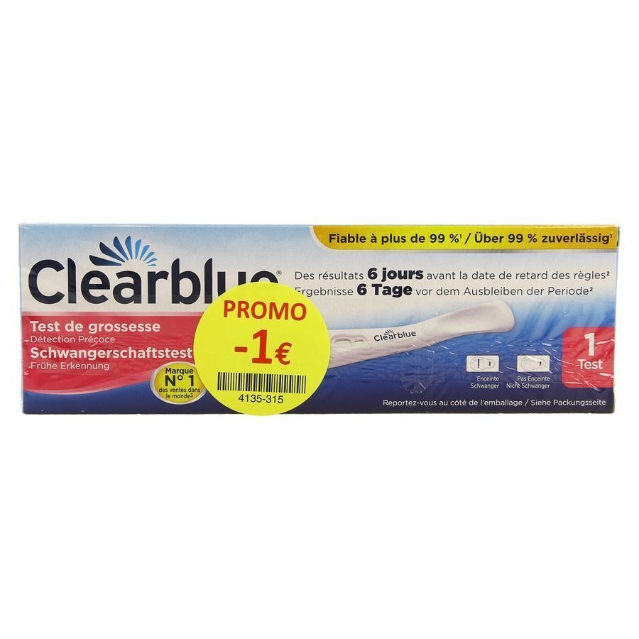 Clearblue Test Grossesse Early 1 Promo -1€