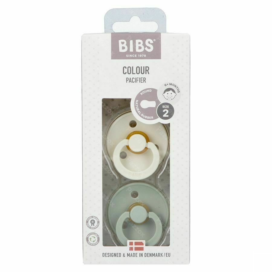 Bibs 2 Sucette Duo Sage Ivory