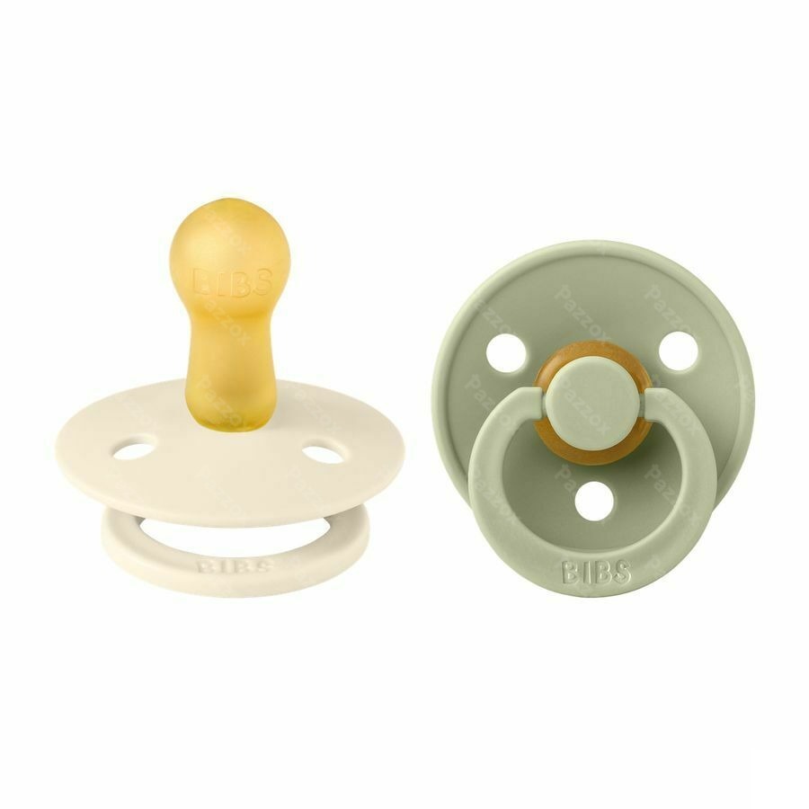 Bibs 2 Sucette Duo Sage Ivory