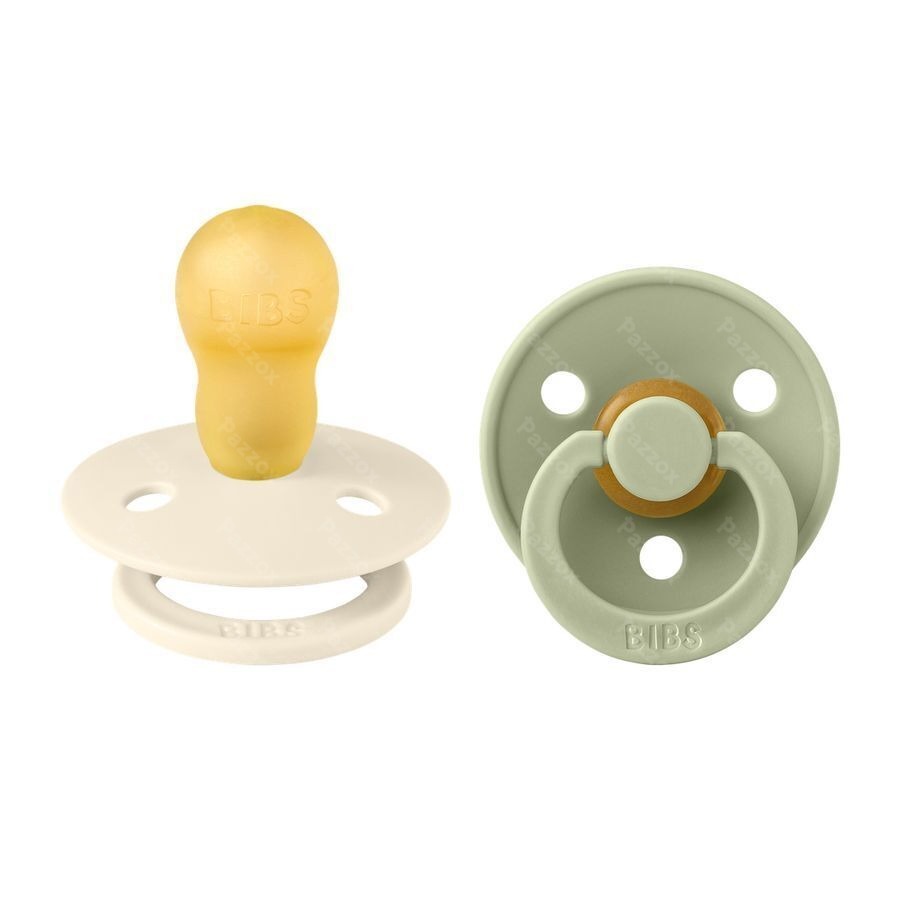Bibs 3 Sucette Duo Sage Ivory