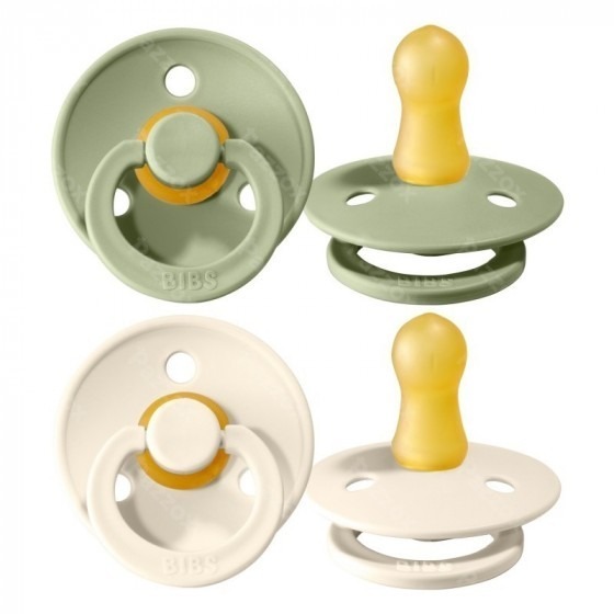 Bibs 3 Sucette Duo Sage Ivory