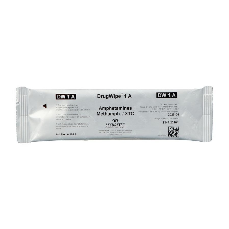 Drugwipe 1a Test Saliva/surfaces/sueur Amp/mamp