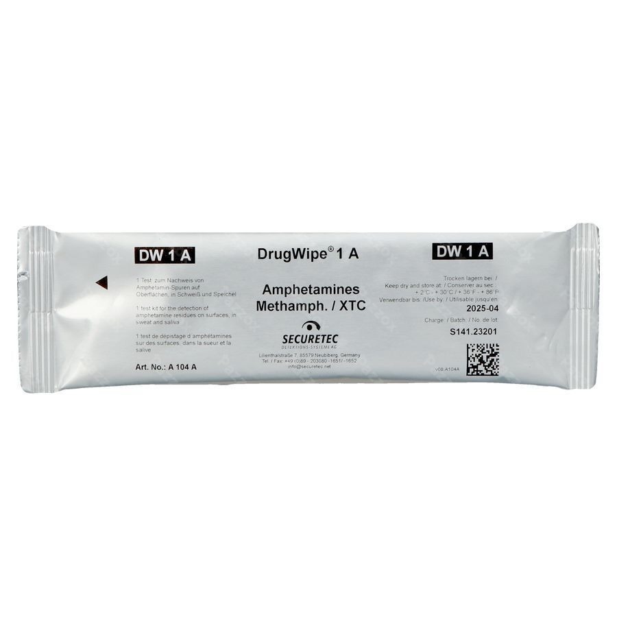 Drugwipe 1a Test Saliva/surfaces/sueur Amp/mamp