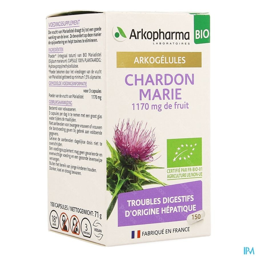 Arkogelules Chardon Marie Bio Caps 150 Nf