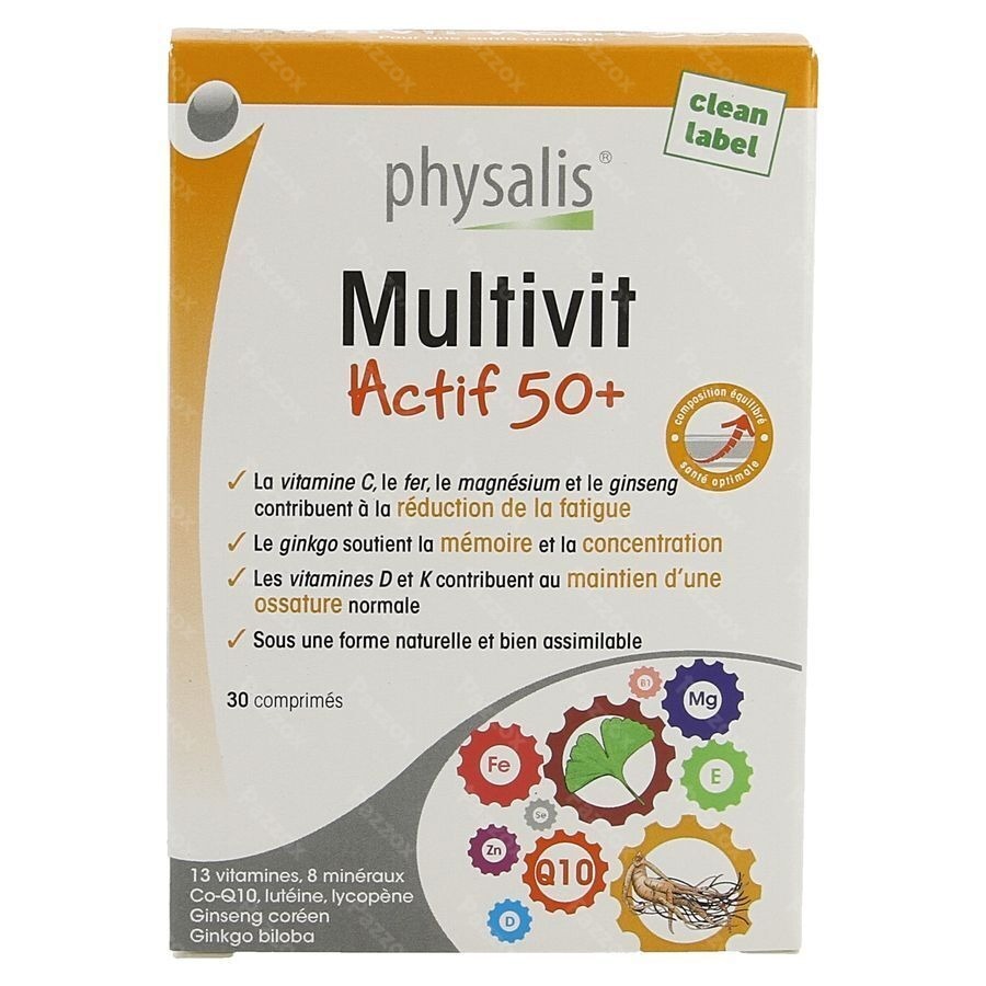 Physalis Multivit Actif 50+ Comp 30