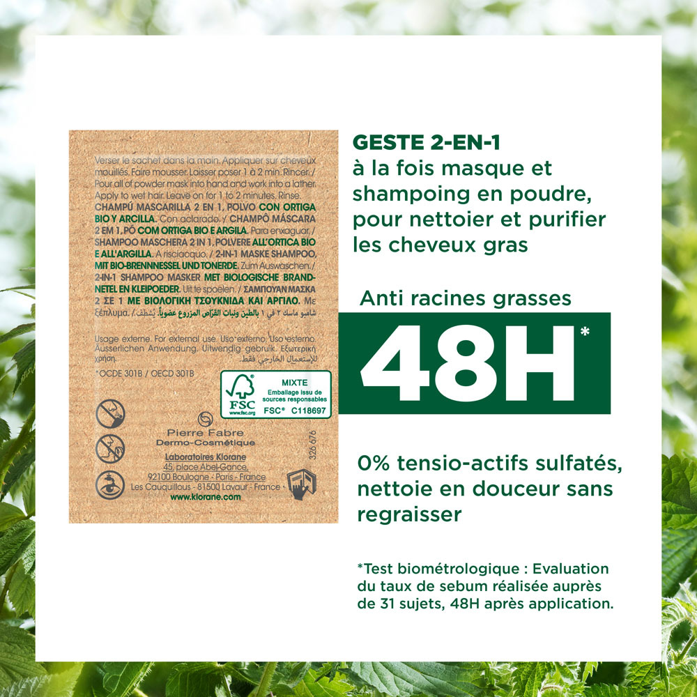 Klorane Capil. Masque Lavant Ortie 8x3g