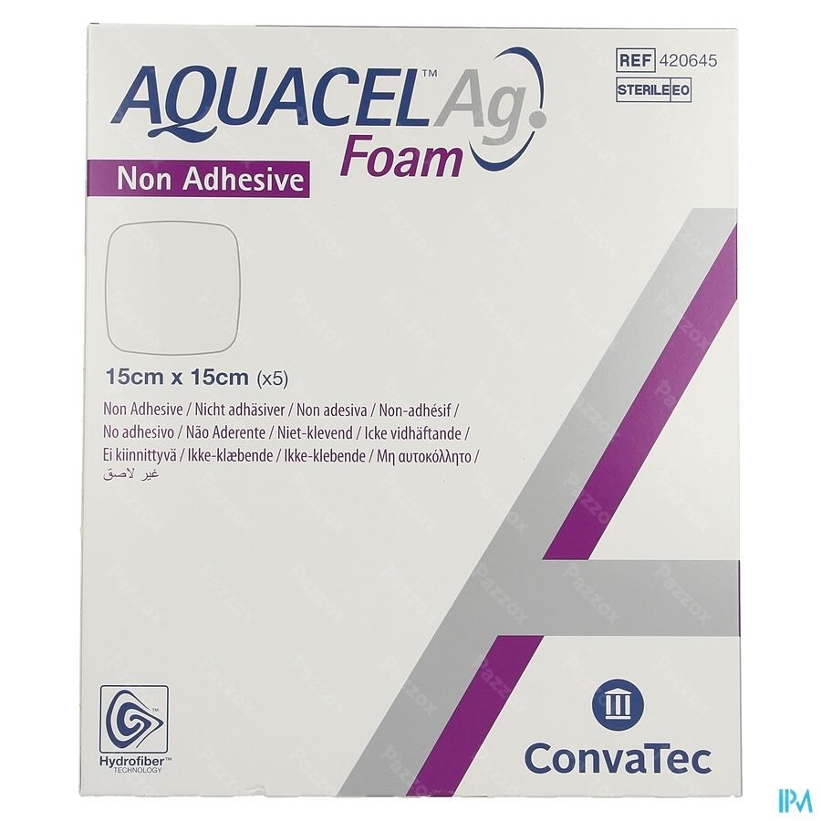 Aquacel Ag Foam Non Adhesif 15x15cm 5