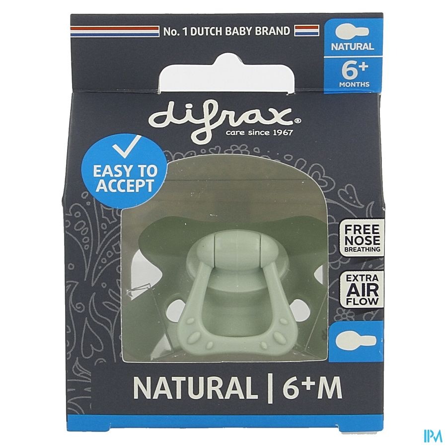 Difrax Sucette Natural 6m+ Pure Pistache