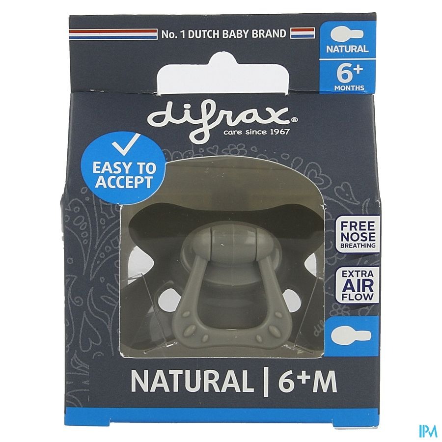 Difrax Sucette Natural 6m+ Pure Clay