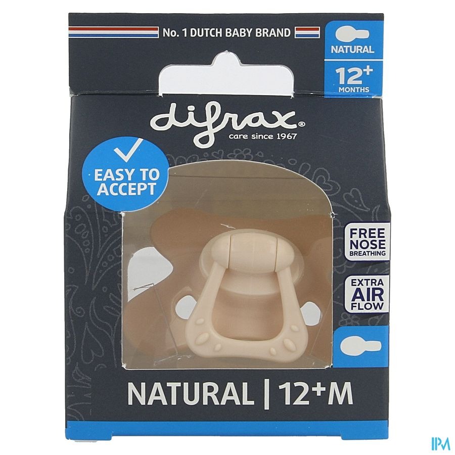 Difrax Sucette Natural 12m+ Pure Blossom