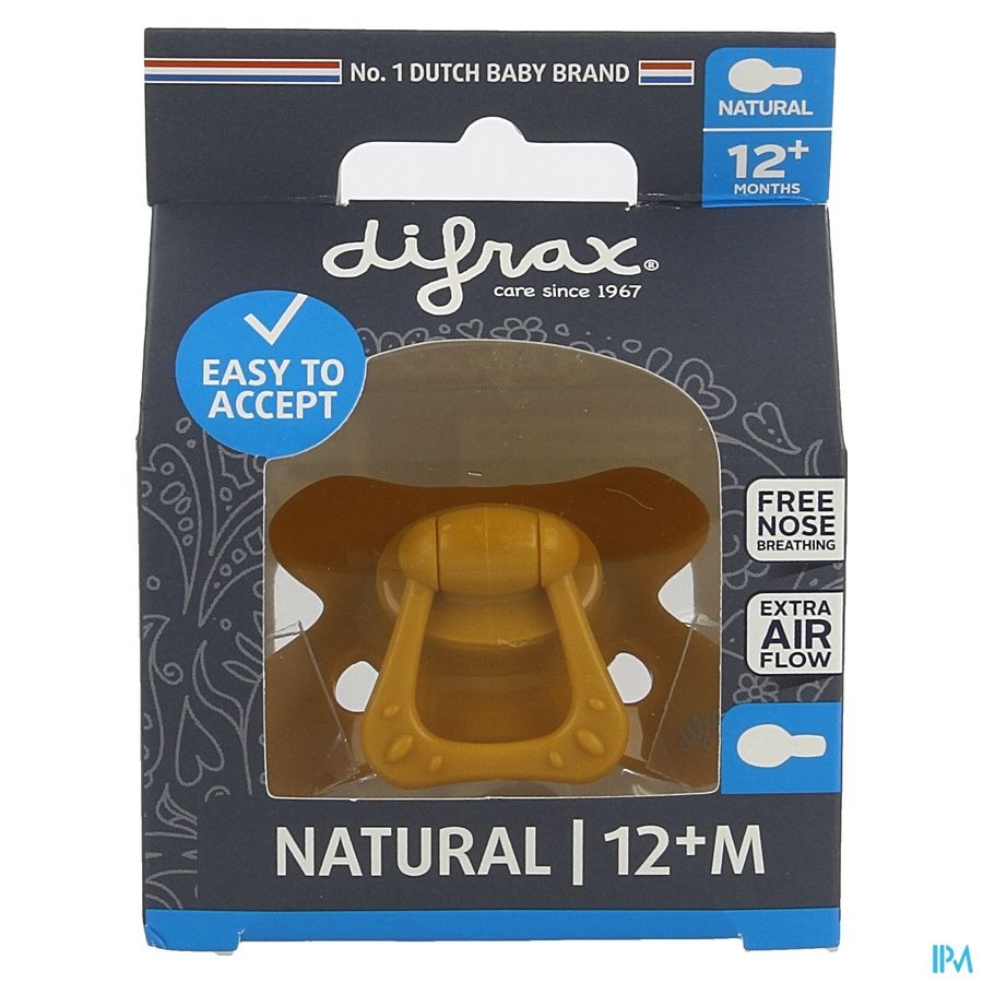 Difrax Sucette Natural 12m+ Pure Pumpkin