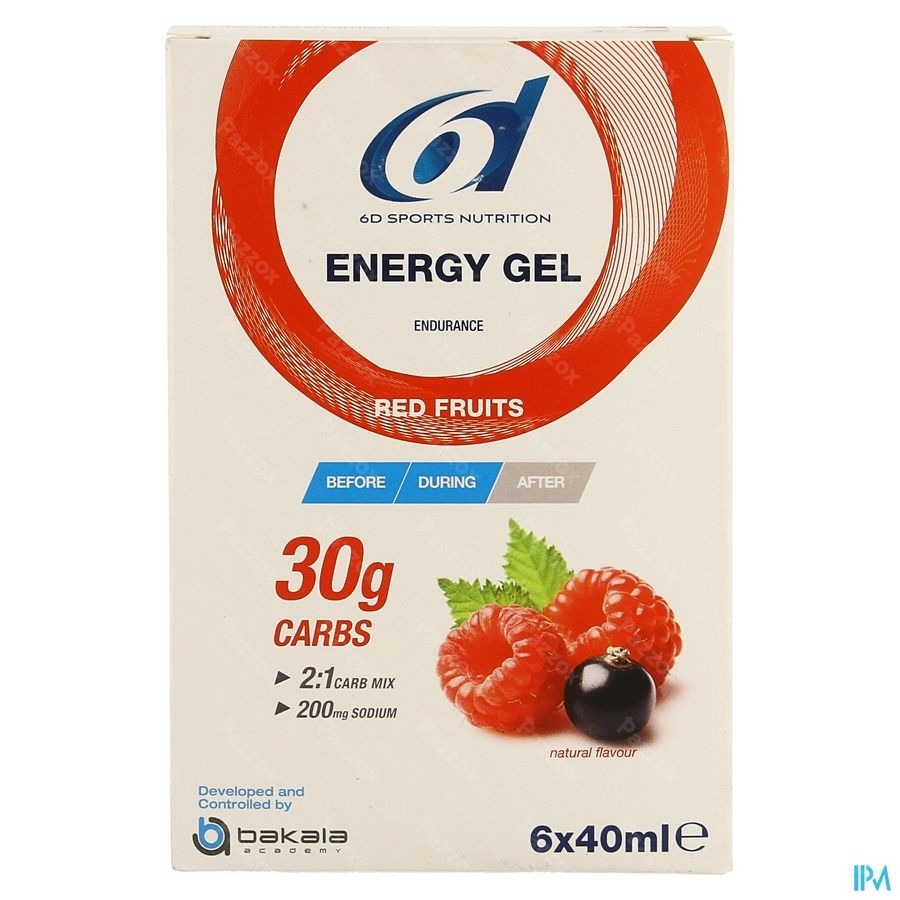 6d Sports Nutrition Energy Gel Fruits Rouges 6x40ml