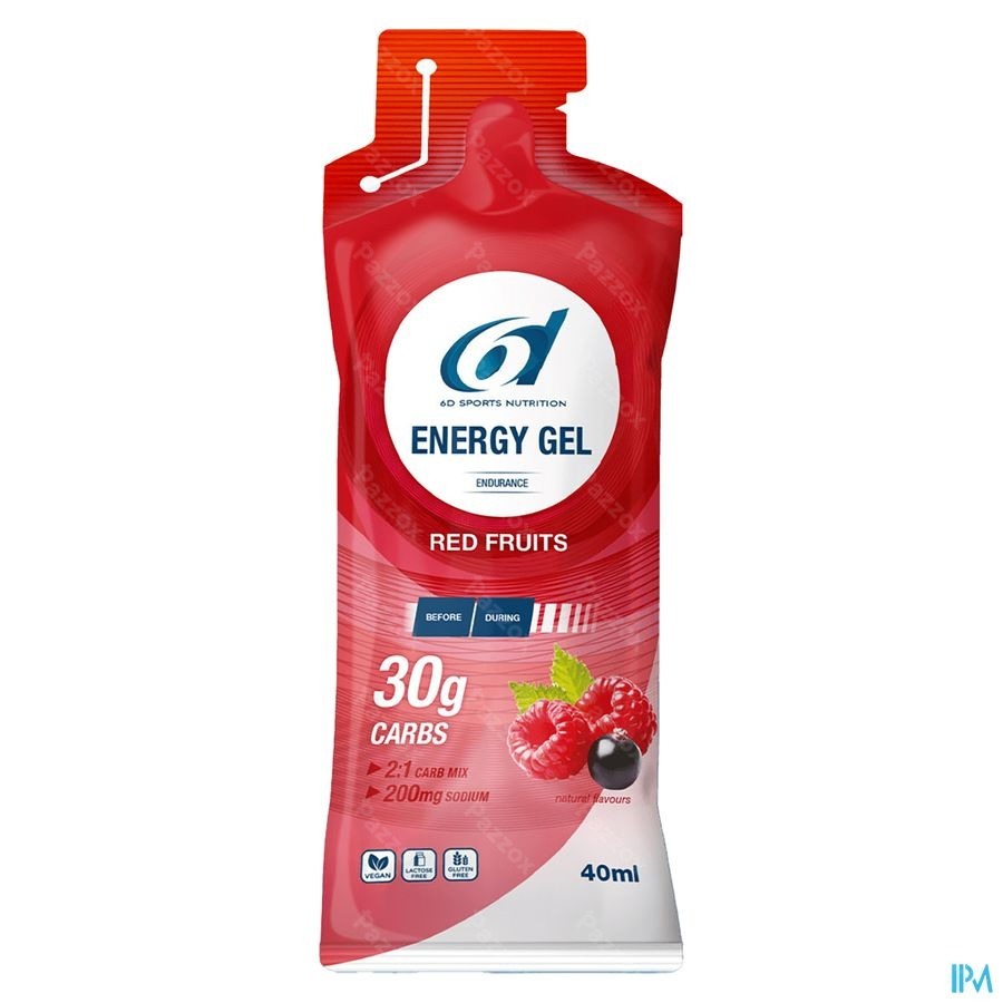 6d Sports Nutrition Energy Gel Fruits Rouges 6x40ml
