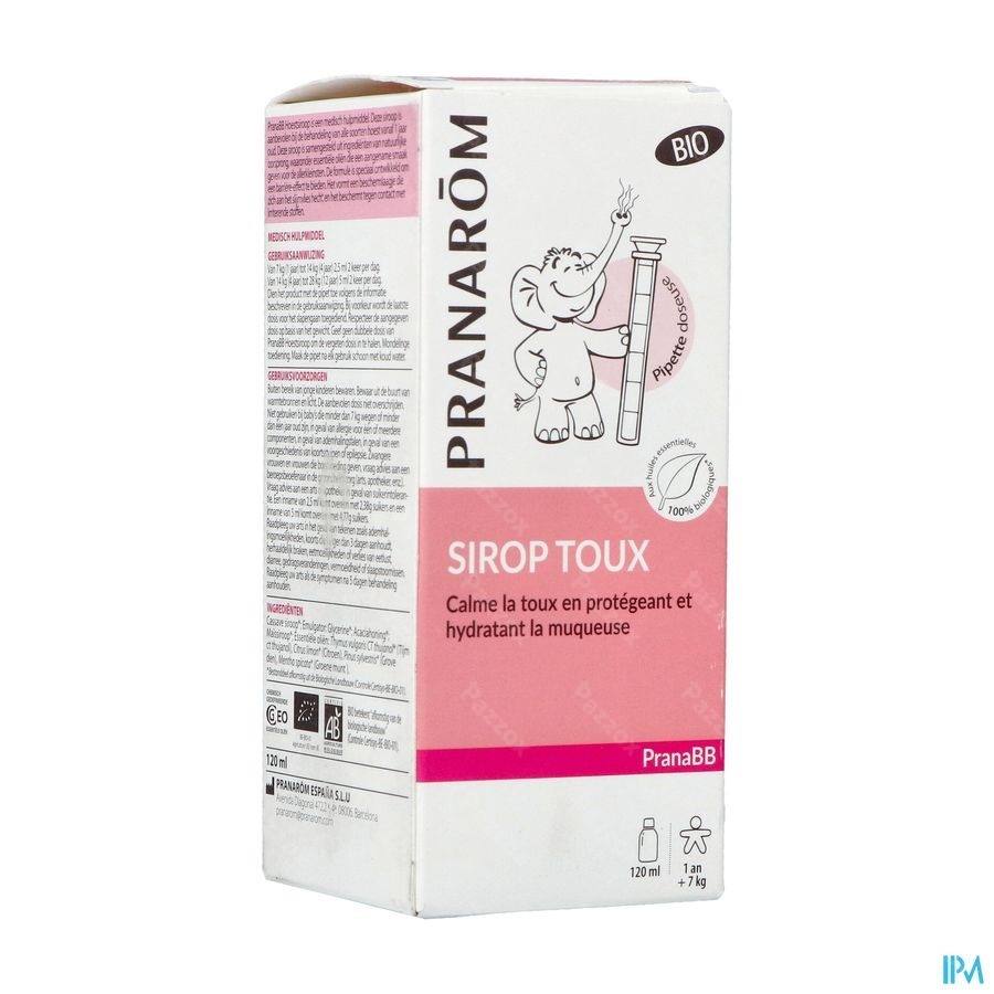 Pranarôm Sirop Gorge Toux Sèche Bio 100ml