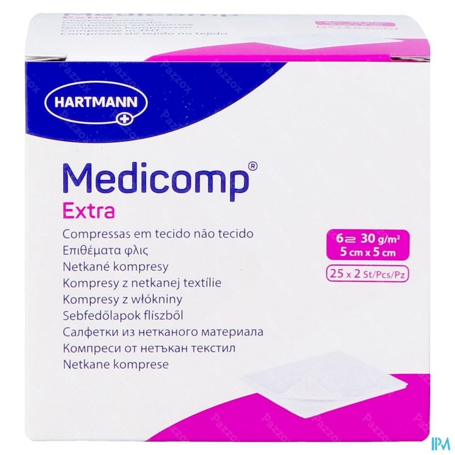 Medicomp Cp Ster Extra 6pl 5x5cm 30g 25x2