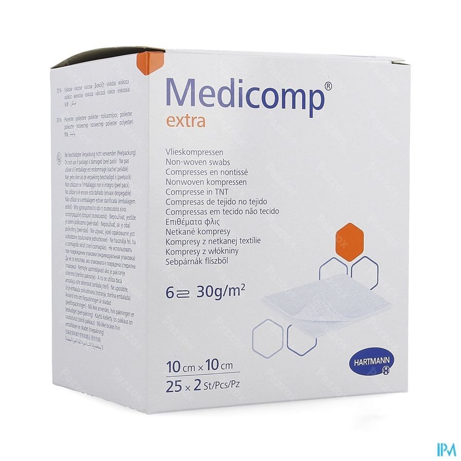 Medicomp Cp Ster Extra 6pl 10x10cm 30g 25x2