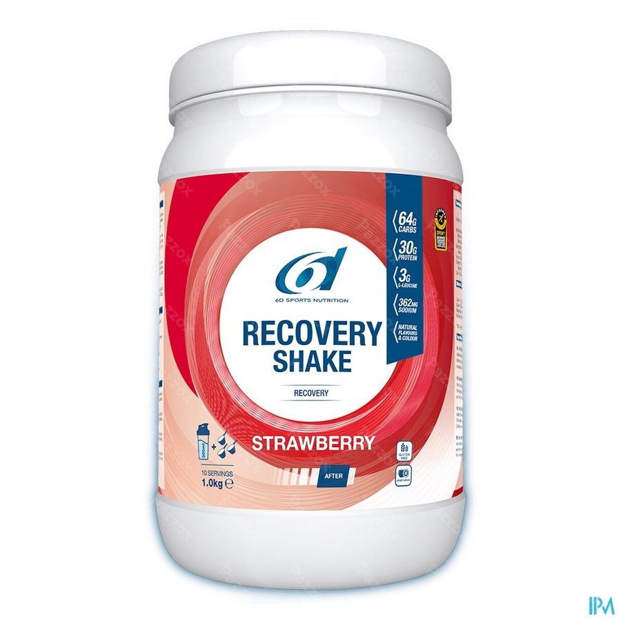 6d Sports Nutrition Recovery Shake Strawberry 1kg 